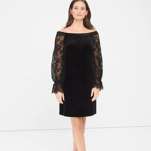 White House Black Market Lace/Velvet Cocktail Dress